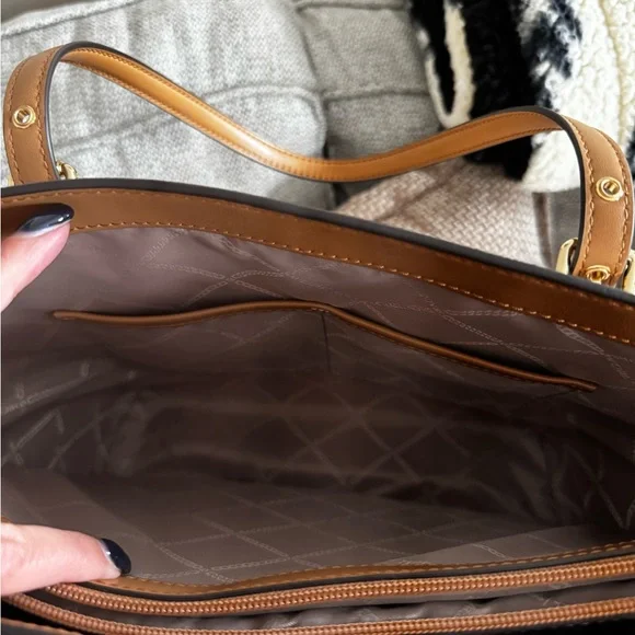 Michael Kors Red, Brown, and Cream Tote - Picture 6 of 6